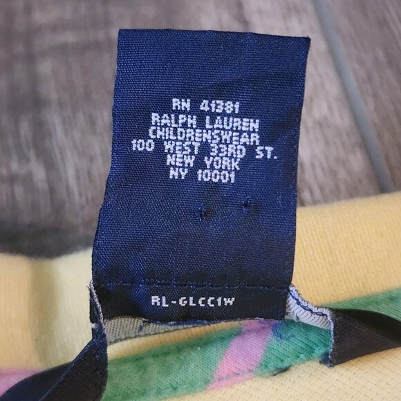 Ralph Lauren Dress Girls 12M Yellow Long Sleeve Polo Pleated Skirt Classic Logo - Picture 7 of 12